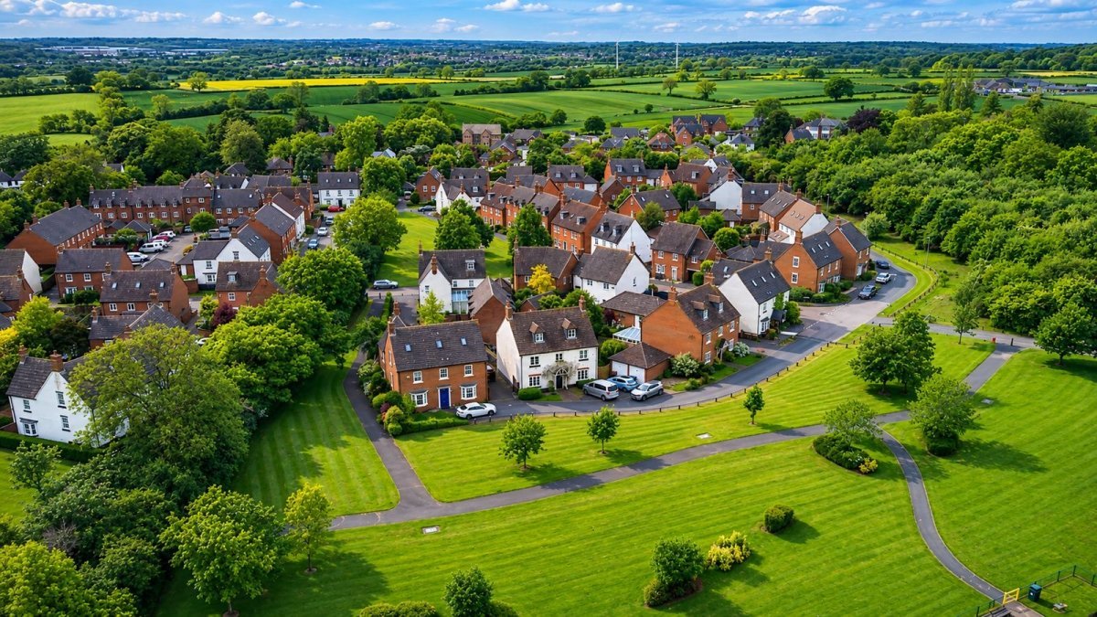 Aerial shot over Anstey and Charnwood